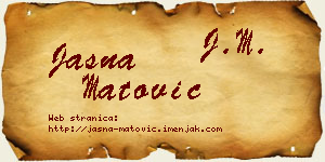 Jasna Matović vizit kartica